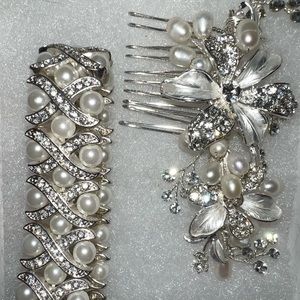USA bride bracelet and hair pin bundle